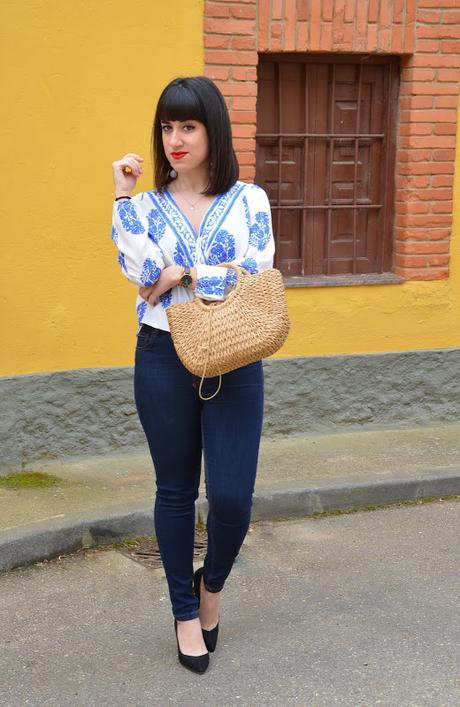 Top cruzado de estilo boho