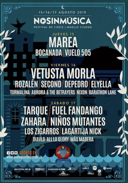 Cartel por días del No Sin Música Festival 2019