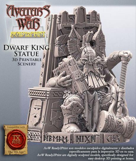 Estatua del Rey Enano de Ready2Print de Avatars of War