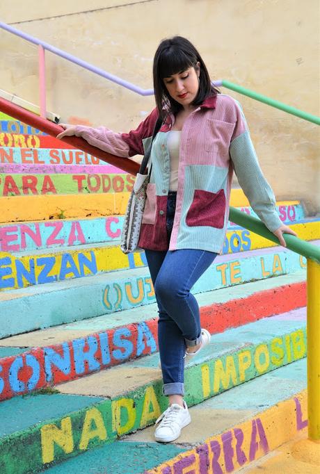 Chaqueta multicolor de pana