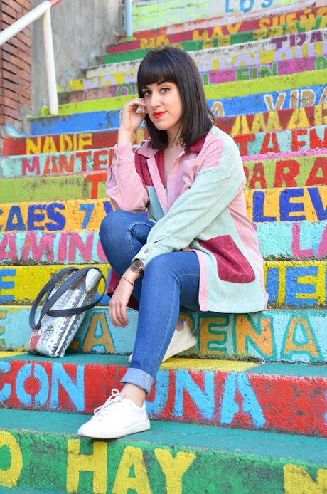 Chaqueta multicolor de pana