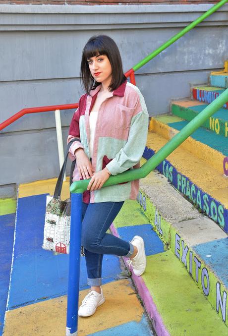 Chaqueta multicolor de pana