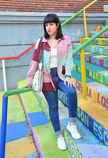 Chaqueta multicolor de pana