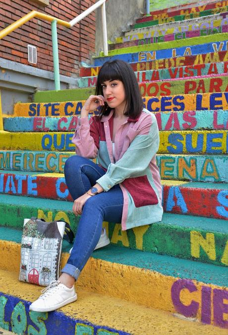 Chaqueta multicolor de pana