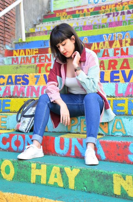 Chaqueta multicolor de pana
