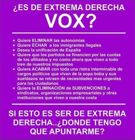 VOX le tiene miedo a VOX y teme ganar las elecciones