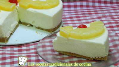 Receta fácil de pastel frío de mousse de piña