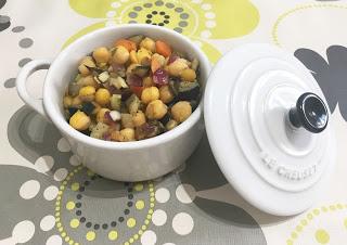Garbanzos rehogados con berenjena