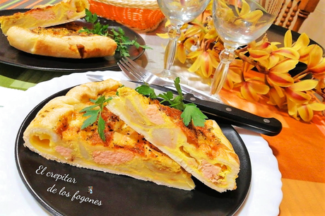 QUICHE DE SALMÓN, HORTALIZAS Y MOZZARELLA