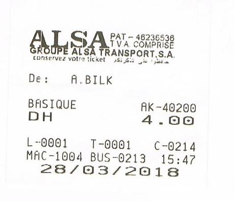 Billete-Bus-Marrakech-min ▷ Información Útil: Transporte en Marrakech