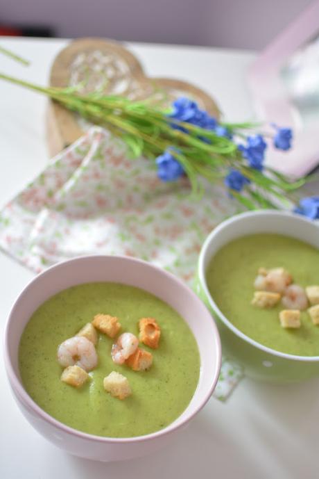 Crema de calabacín y gambas Crema de calabacín y gambas