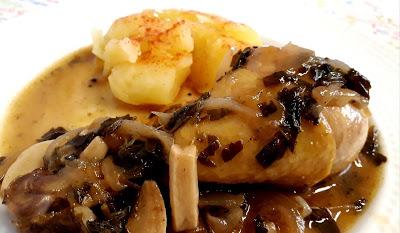 MUSLOS DE POLLO A LA CERVEZA Y MENTA