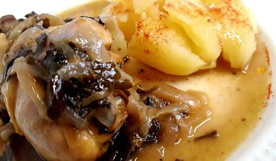 MUSLOS DE POLLO A LA CERVEZA Y MENTA