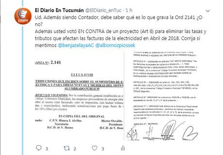 Yerba Buena: Marcelo Rojas  “sacado” por una nota que expone la tasa que eleva en un 10% la factura de la EDET