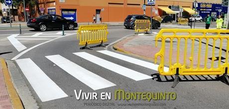 El Ayuntamiento acomete en estos días el repintado de las avenidas de Montequinto