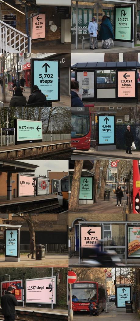 IKEA invita a los londinenses a ir a pie a su nueva tienda sostenible con mupis que indican los pasos de distancia IKEA invita a los londinenses a ir a pie a su nueva tienda sostenible con mupis que indican los pasos de distancia