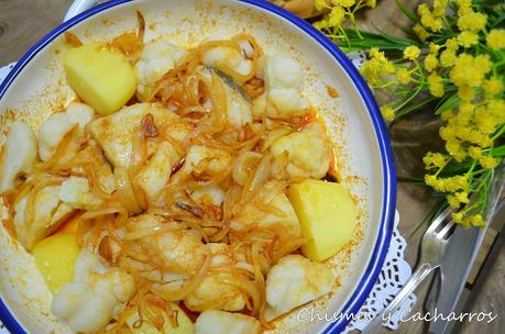 Bacalao con patatas y coliflor