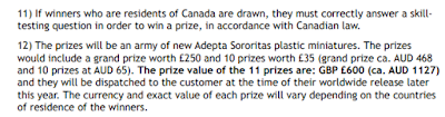 Valor de las Hermanas de batalla en libras sorteadas por GW