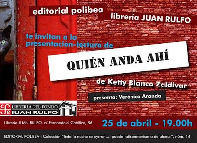 Presentación de Quién anda ahí de Ketty Blanco Zaldivar en Madrid