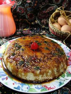 puding de café y frutas confitadas puding-de-café-y-frutas-confitadas-con-gorrito-y-delantal