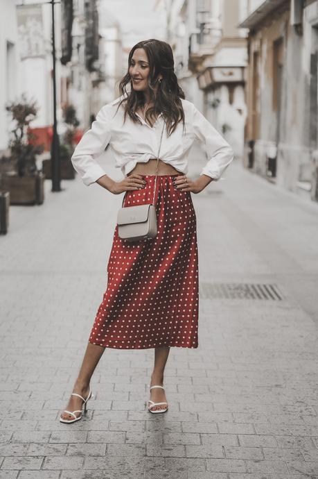 POLKA DOTS MIDI SKIRT: PIN UP