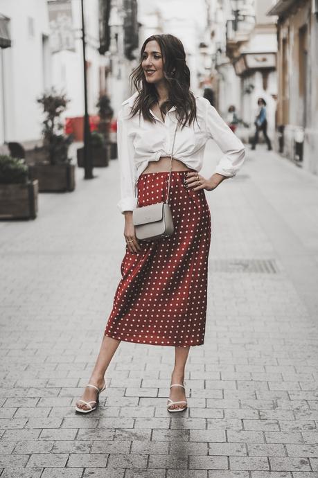 POLKA DOTS MIDI SKIRT: PIN UP