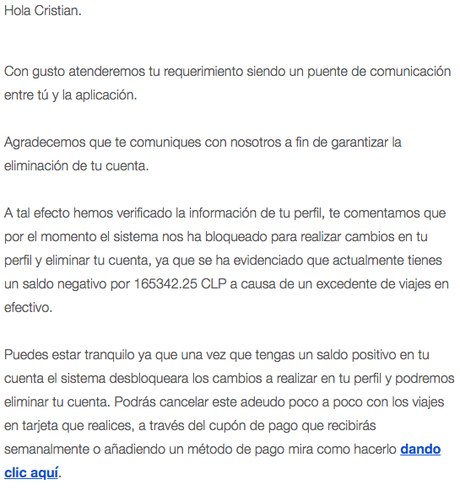 El soporte de Uber sí sirve… para hacerte reír