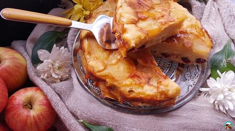 Tarta invertida de manzanas