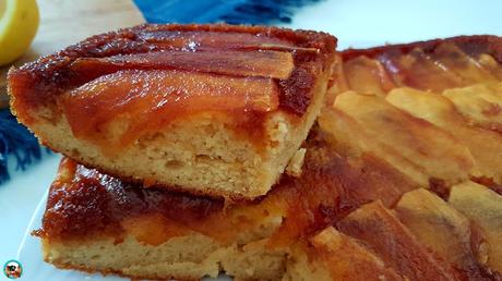 Tarta invertida de manzanas
