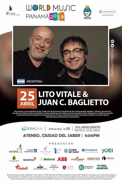 Lito Vitale & Juan C. Baglietto en concierto del World Music Panamá