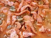 Tiras pechugas pollo habas