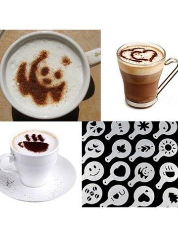 Pull Flower Mold Coffee Printing Model Thickening Milk Spray Template 16pcs
