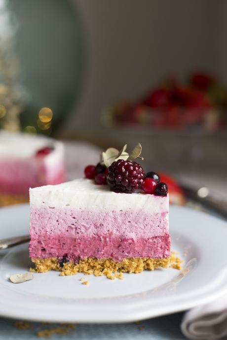 Tarta de yogur y frutos rojos