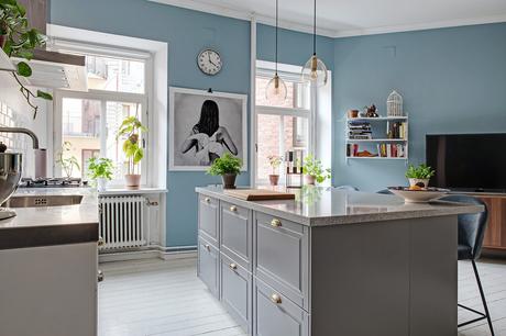 Una cocina colorida y Chic.