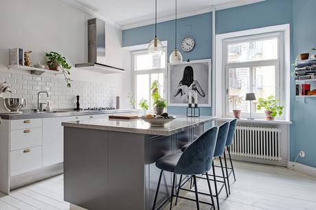 Una cocina colorida y Chic.