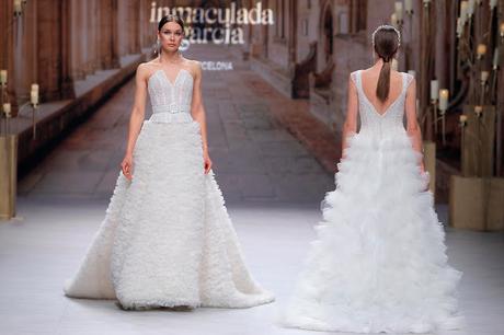 Inmaculada García se inspira en la arquitectura de las Catedrales para su colección de novias 2020 presentada en Valmont Barcelona Bridal Fashion Week