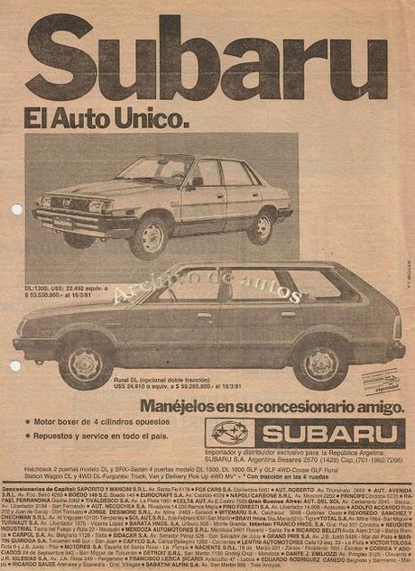 Subaru y sus modelos importados a Argentina