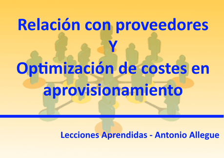 Relación con proveedores Relación con proveedores