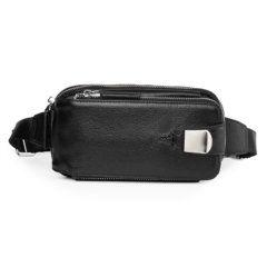 ¿Qué es Cuero PU y el Cuero Genuino? ¿Cuál es mejor? Foto de presentación de canguro clásico urbano de cuero natural en color negro