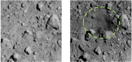 Hayabusa2 genera un cráter en el asteroide Ryugu
