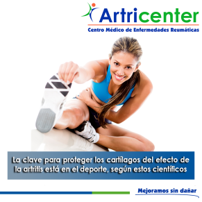 Artricenter: La clave para proteger los cartílagos del efecto de la artritis está en el deporte, según estos científicos Artricenter: La clave para proteger los cartílagos del efecto de la artritis está en el deporte, según estos científicos