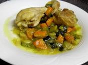 Pollo guisado verduras curry