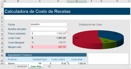 CALCULADORA DE MERMA Y COSTO