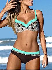 Plus Size Push Up Backless  Mid-Rise Bikini