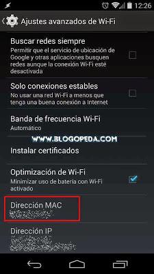 Consultar MAC en celular Android Bloquear conexiones MAC