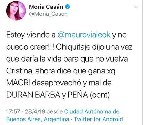Moria Casán explotó contra Mirtha Legrand: “Necesita que gane Macri porque si no tiene que entregar su vida”