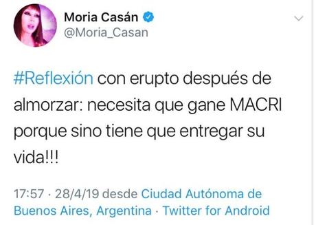 Moria Casán explotó contra Mirtha Legrand: “Necesita que gane Macri porque si no tiene que entregar su vida”