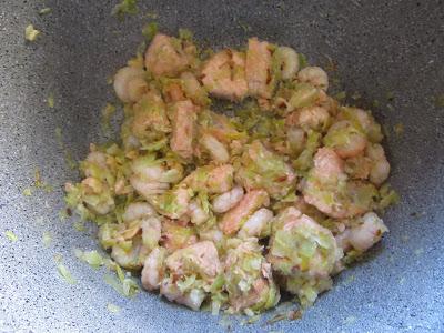 Quiche de gambas y salmón olla GM