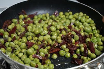 Guisantes salteados con jamón Guisantes salteados con jamón