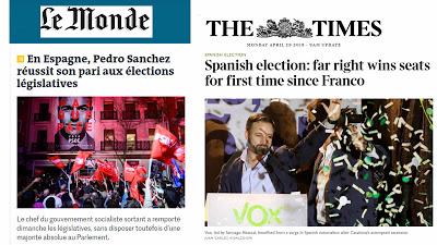 La prensa internacional se horroriza con la irrupción de la ultraderecha “franquista”.